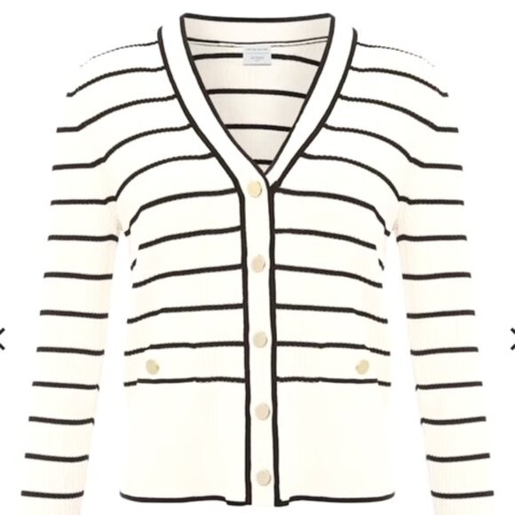 Hobbs London Sweaters - Hobbs London Belmont Cardigan black & white women's size M NWT limited edition.